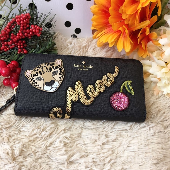 kate spade Handbags - NWT Kate Spade Leopard Neda Zip Wallet WLRU5004